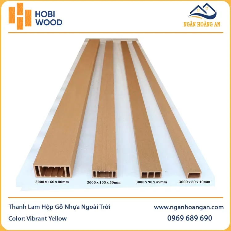 Thanh Lam Hộp Gỗ Nhựa Ngoài Trời Hobiwood HB105L50 Vibrant Yellow